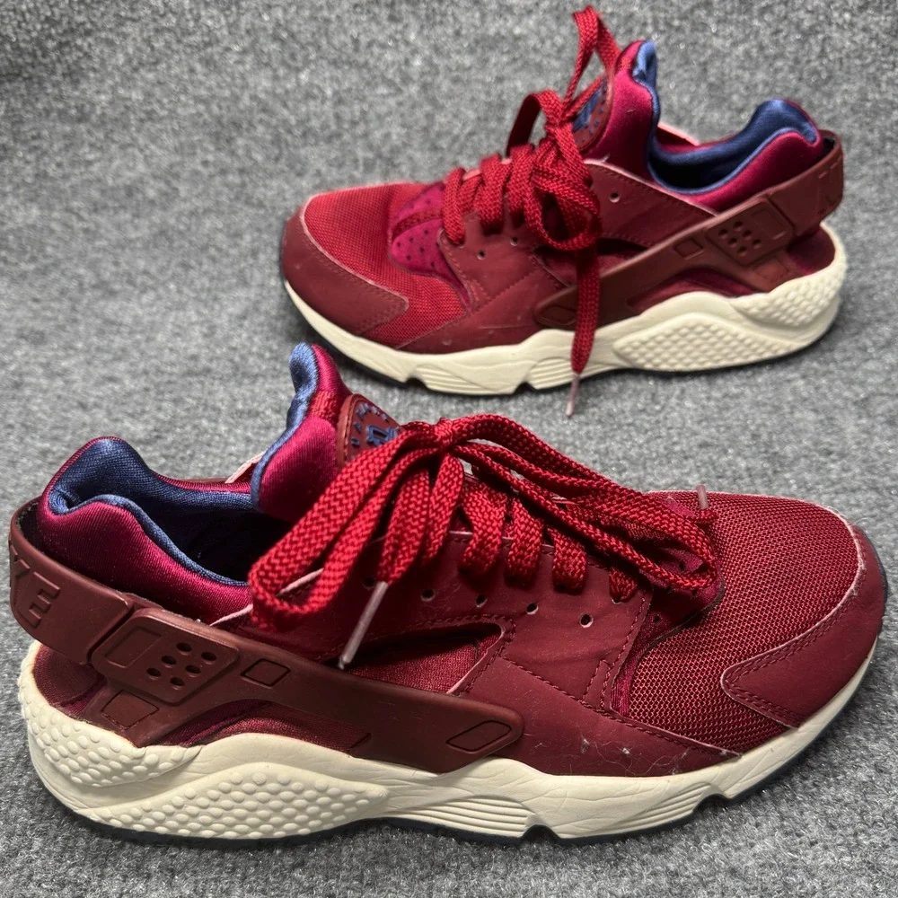 Nike Air‎ Huarache Mens 8 Burgundy Maroon Navy Blue Sneakers 318429-608